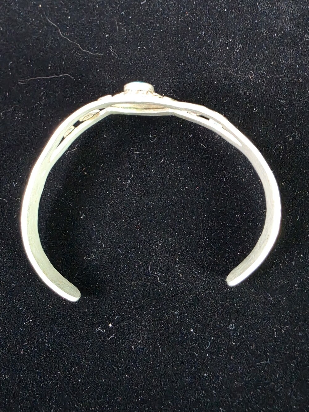 Vintage Nickel Silver Turquoise Statement Cuff Bracelet - Turquoise - Picture 8 of 10